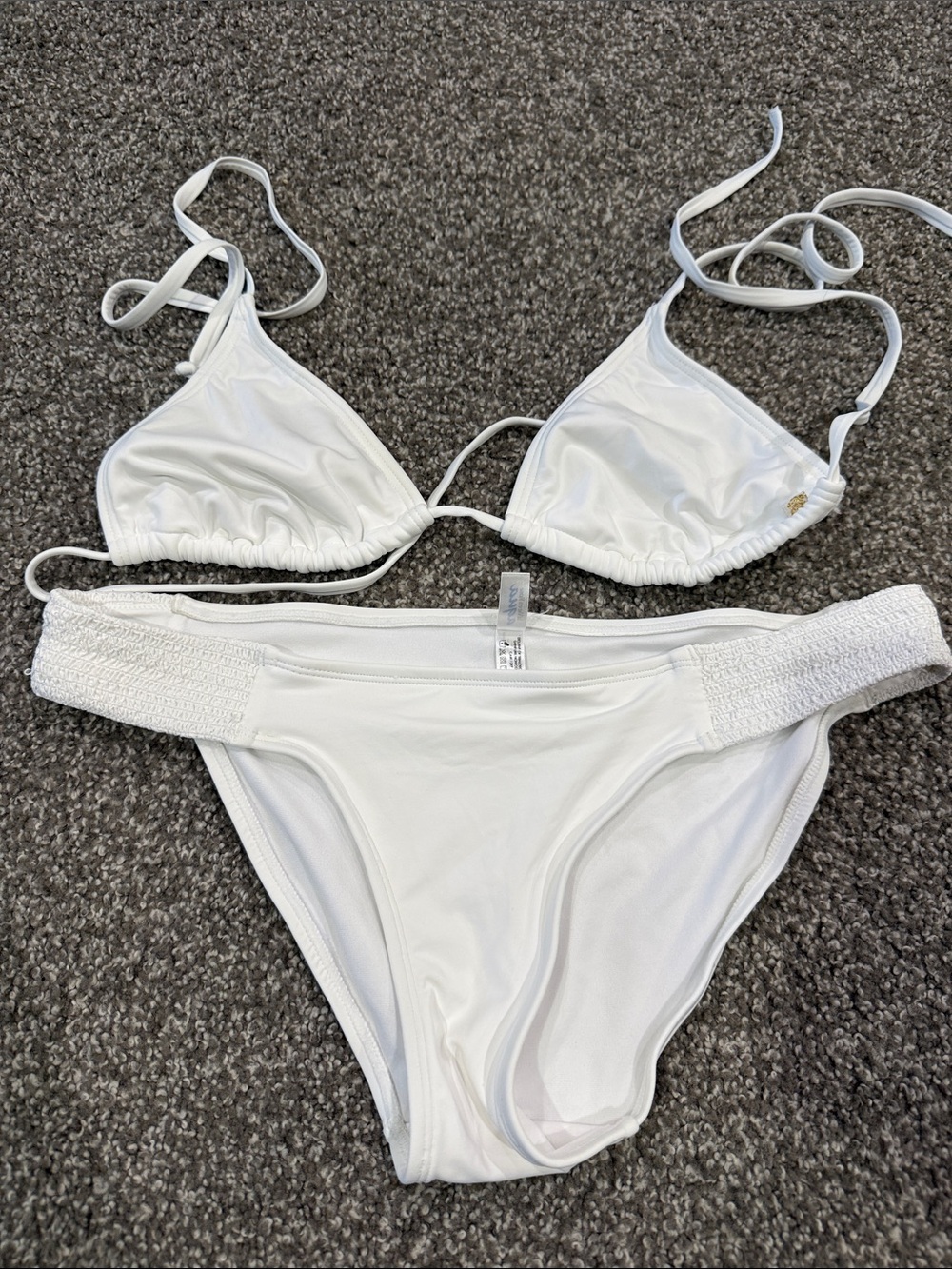 White Women's Triangle Bikini Set
